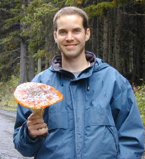 Sean Westmoreland with Amanita muscaria in Alaska