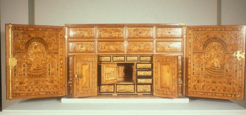 cabinet with inlaid wood  Photo courtesy of Bob Blanchette