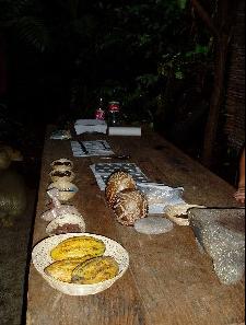 Cacao pods and implements used to make chocolate in Costa Rica. photo by Becky Curland